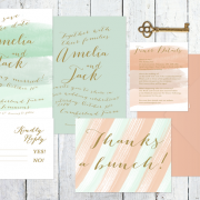 Peach And Blue Watercolor Wedding Thank You Cards Peach And Blue Watercolor Wedding Thank You Cards